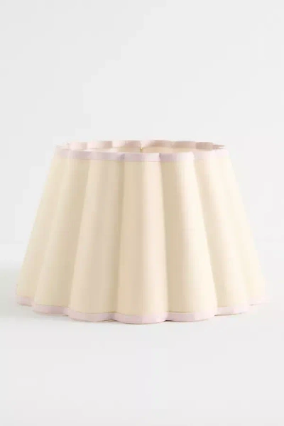 Anthropologie Scalloped Empire Fabric-trimmed Lamp Shade In Pink