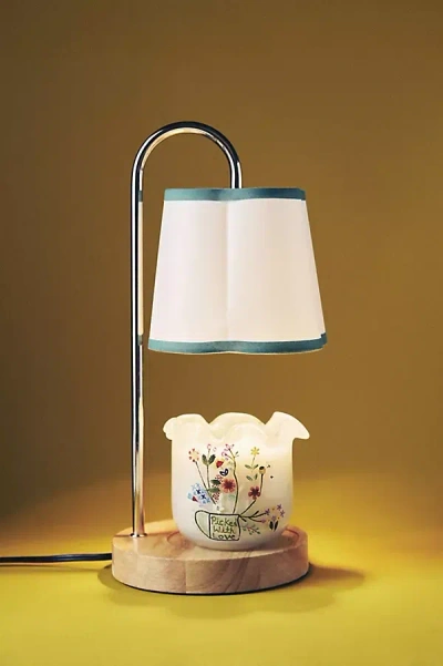 Anthropologie Scalloped Shade Candle Warmer Lamp In Multi