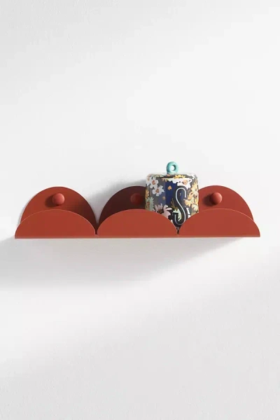 Anthropologie Scalloped Wall Shelf In Black