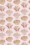 Anthropologie Scallops Blush Geometric Peel-and-stick Wallpaper In Pink