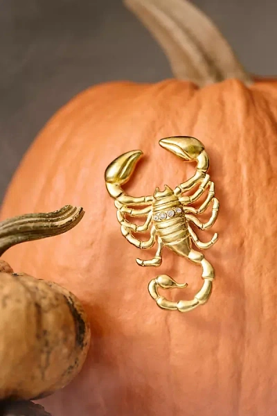 Anthropologie Scorpion Pumpkin Pin Charms In Gold