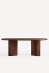 Anthropologie Scout Oval Double Pedestal Burl Wood Dining Table In Brown