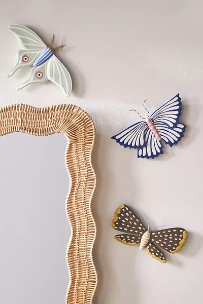 Anthropologie Sculpted Luna Moth Ceramic Wall Art Charm