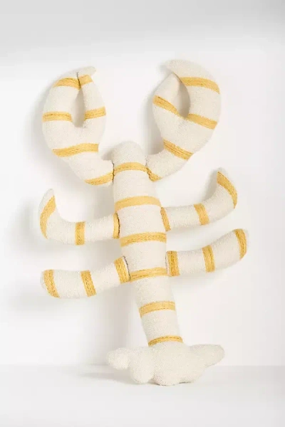 Anthropologie Sea Icon Crochet Shaped Pillow In White