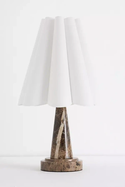 Anthropologie Segal Marble Mini Table Lamp In Brown