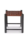 Anthropologie Selby Leather Stool In Black