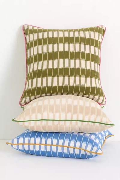 Anthropologie Selma Cotton Woven Ikat Pillow In Multi