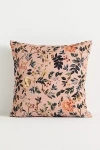 Anthropologie Seren Velvet Corduroy Printed Floral Pillow