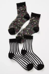 Anthropologie Set Of Two Sheer Socks In Grey