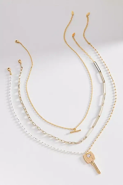 Anthropologie Shades Of Sea Layering Necklaces In Gold