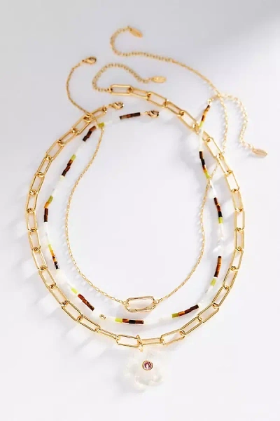 Anthropologie Shades Of Sea Layering Necklaces In Gold