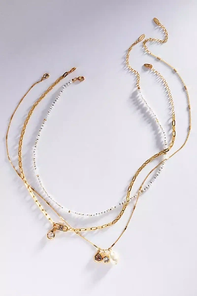 Anthropologie Shades Of Sea Layering Necklaces In Gold