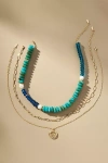 Anthropologie Shades Of Sea Triple-layer Necklace In Blue