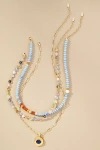 Anthropologie Shades Of Sea Triple-layer Necklace In Blue