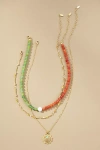 Anthropologie Shades Of Sea Triple-layer Necklace In Green