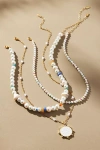 Anthropologie Shades Of Sea Triple-layer Necklace In Neutral