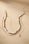 Anthropologie Shades Of Sea Triple-layer Necklace In Orange