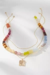 Anthropologie Shades Of Sea Triple-layer Necklace In Purple