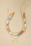 Anthropologie Shades Of Sea Triple-layer Necklace In Purple