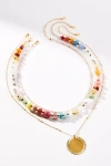 Anthropologie Shades Of Sea Triple-layer Necklace In Red