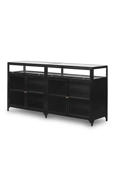 Anthropologie Shadow Box 70" Iron Sideboard In Black
