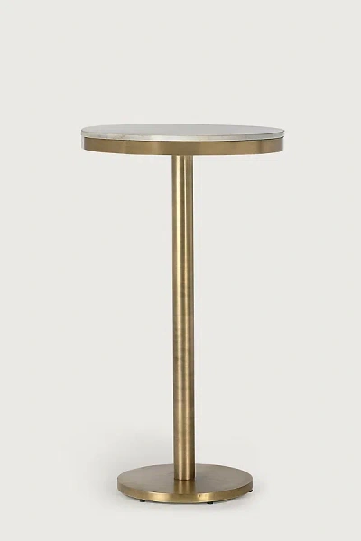 Anthropologie Shay Marble Pub Table In Gold