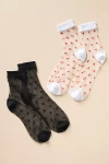Anthropologie Sheer Socks, Set Of 2 In Pink