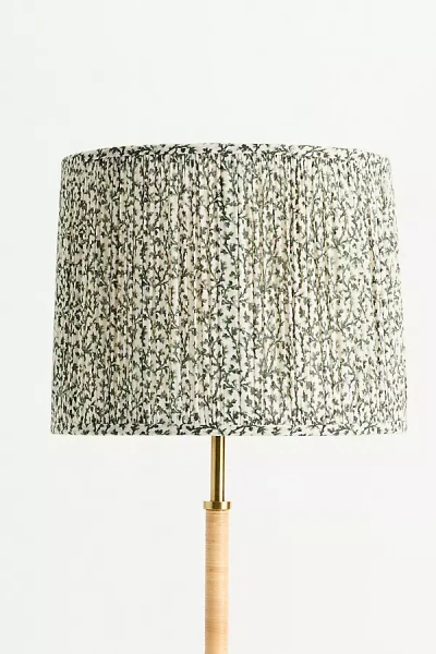 Anthropologie Shirred Drum Fabric Lamp Shade In Multi