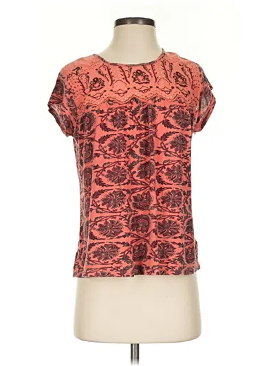 Pre-owned Anthropologie Short Sleeve Blouse In Orange