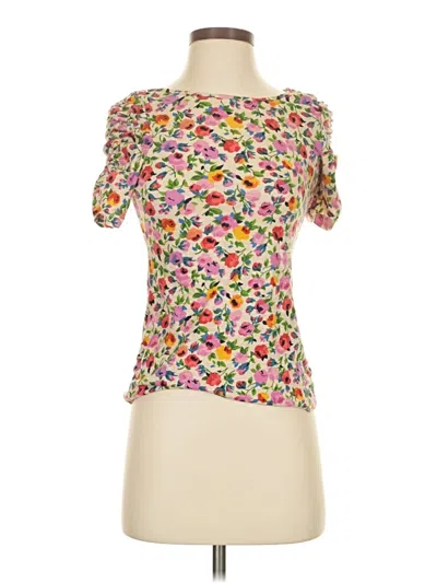 Pre-owned Anthropologie Short Sleeve Blouse In Pink