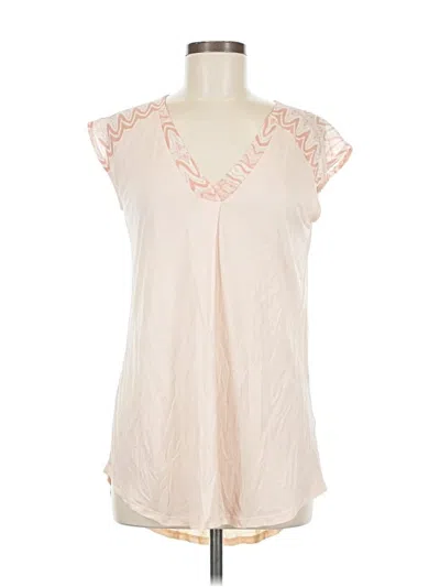 Pre-owned Anthropologie Short Sleeve Blouse In White