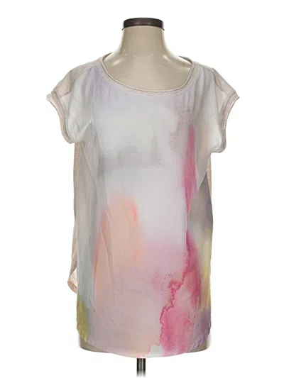 Pre-owned Anthropologie Short Sleeve Blouse In White