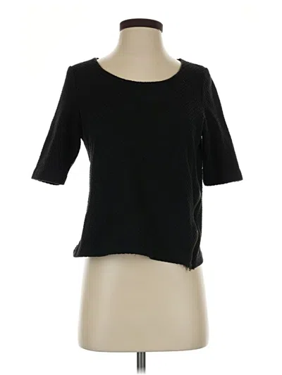 Pre-owned Anthropologie Short Sleeve Top Black Boatneck Tops