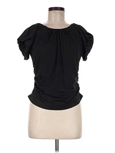 Pre-owned Anthropologie Short Sleeve Top Black Cowl Neck Tops