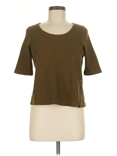Pre-owned Anthropologie Short Sleeve Top Brown Square Neckline Tops