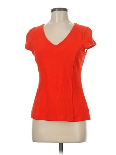 Pre-owned Anthropologie Short Sleeve Top Orange V Neck Tops