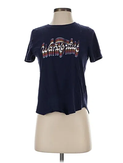Pre-owned Anthropologie Short Sleeve T-shirt In Blue