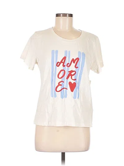 Anthropologie Short Sleeve T-shirt In Ivory