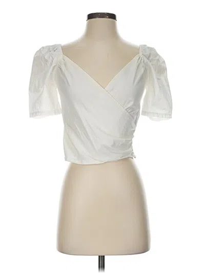 Pre-owned Anthropologie Short Sleeve T-shirt In White