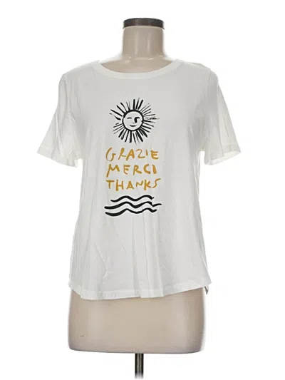 Pre-owned Anthropologie Short Sleeve T-shirt In White