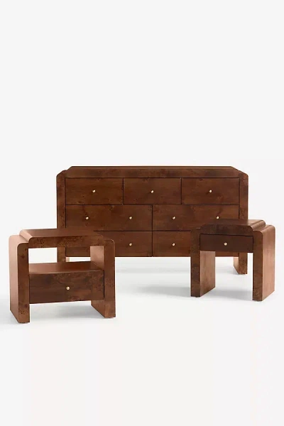 Anthropologie Shura Burl Nightstand In Brown