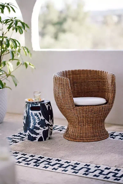 Anthropologie Sienna Rattan Occasional Chair In Neutral