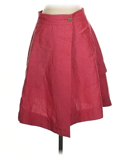 Pre-owned Anthropologie Silk Skirt In Red