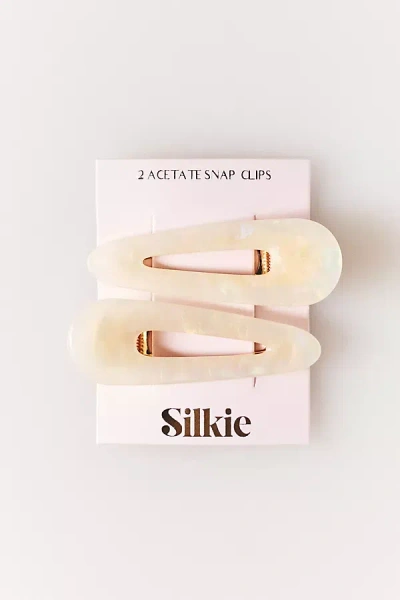 Anthropologie Silkie Acetate Snap Clips In Neutral