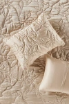Anthropologie Silky Floral Stitched Shams, Set Of 2