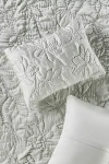 Anthropologie Silky Floral Stitched Shams, Set Of 2