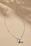 Anthropologie Silver Bubble Letter Monogram Necklace In Alphabet