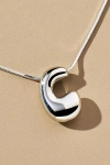 Anthropologie Silver Bubble Letter Monogram Necklace In Multicolor