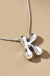 Anthropologie Silver Bubble Letter Monogram Necklace In Multicolor
