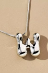 Anthropologie Silver Bubble Letter Monogram Necklace In Multicolor